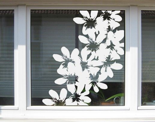 Fensterfolie - Fenstertattoo No.UL11 Blüten - Milchglasfolie