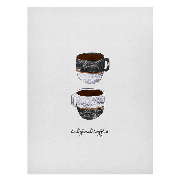 Wandbilder Kaffee Tassen Zitat But First Coffee