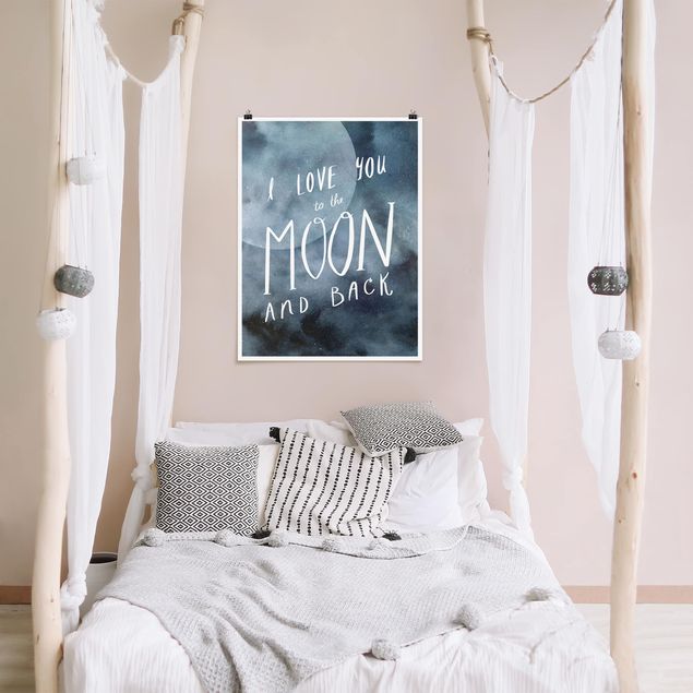 Poster mit Sprüchen Himmlische Liebe - Mond