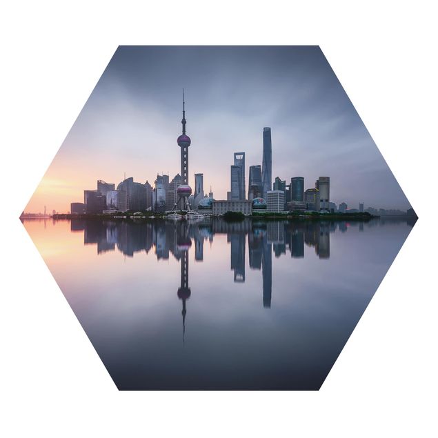Wandbilder Shanghai Skyline Morgenstimmung
