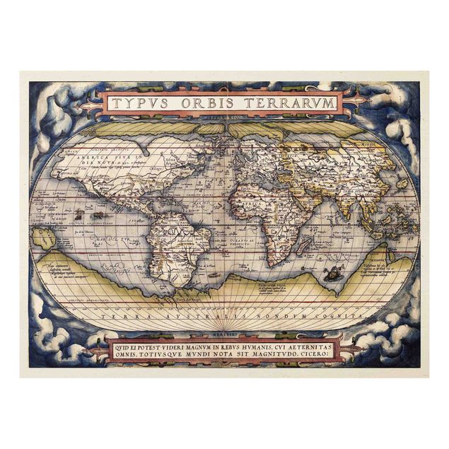 Wandbilder Weltkarten Historische Weltkarte Typus Orbis Terrarum