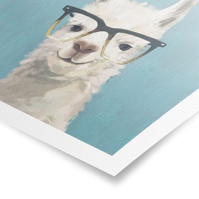 Wandbilder Modern Lama mit Brille IV