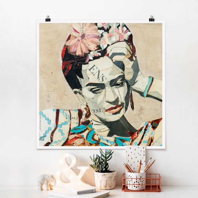 Poster Kunstdruck Frida Kahlo - Collage No.1