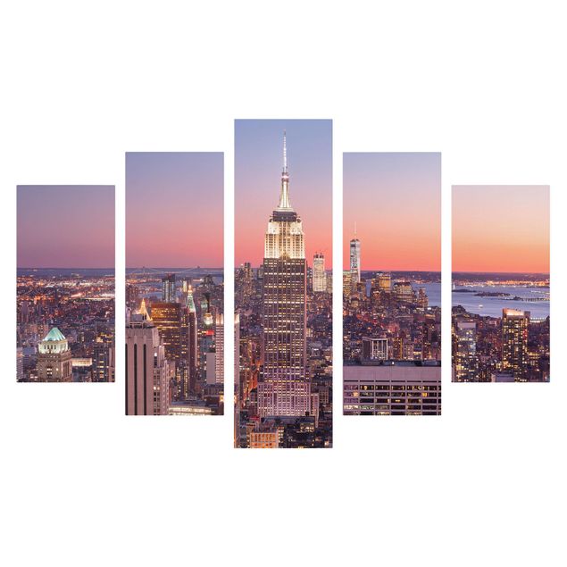 Skyline Leinwandbild Sonnenuntergang Manhattan New York City
