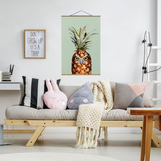 Wandbilder Floral Ananas mit Eule