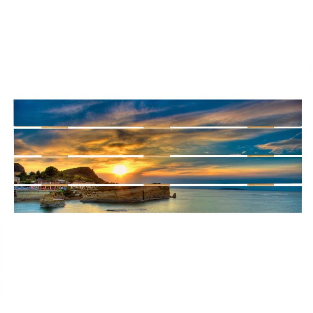 Wandbilder Sonnenuntergang über Korfu