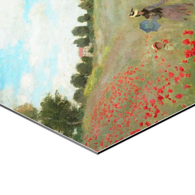 Wandbilder Kunstdrucke Claude Monet - Mohnfeld bei Argenteuil
