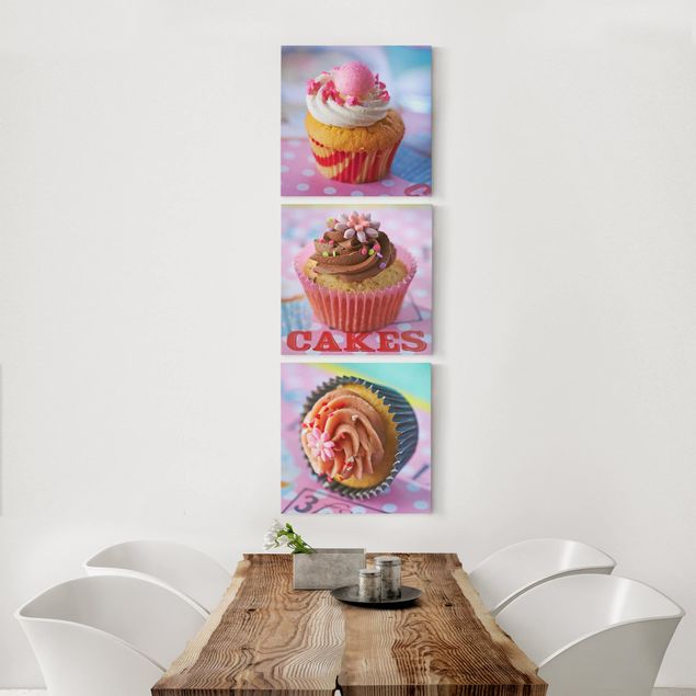Wandbilder Modern Bunte Cupcakes