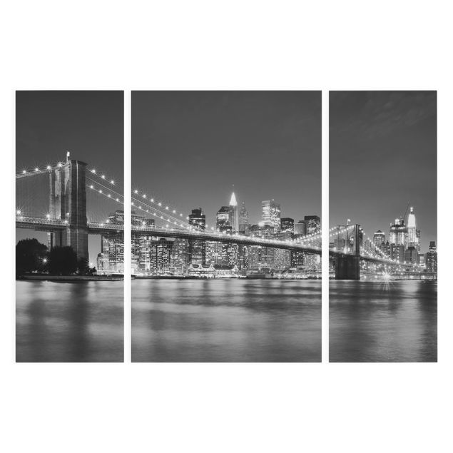 Skyline Leinwandbild Nighttime Manhattan Bridge II
