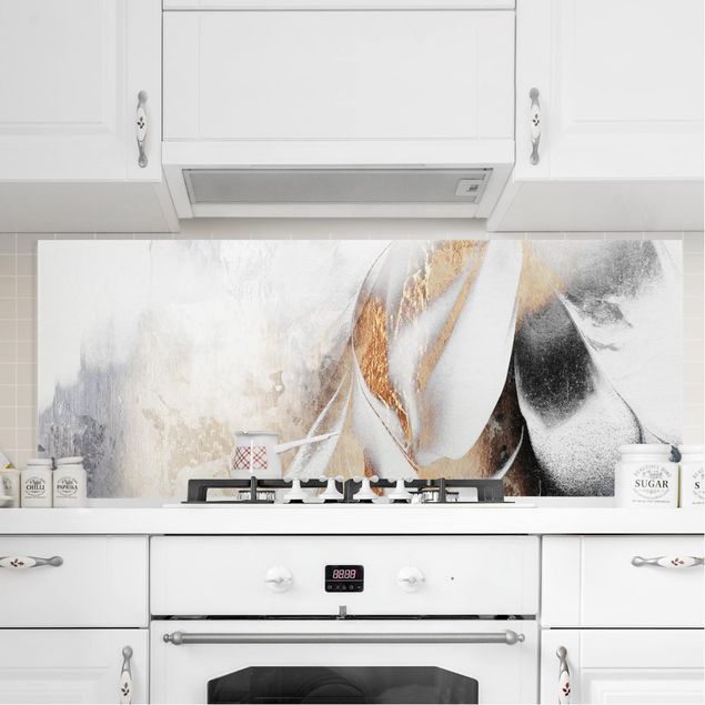 Küchen Deko Goldene abstrakte Wintermalerei