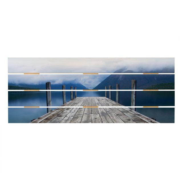 Wandbild Holz Nelson Lakes National Park Neuseeland