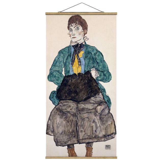 Wandbilder Kunstdrucke Egon Schiele - Frau in grüner Bluse