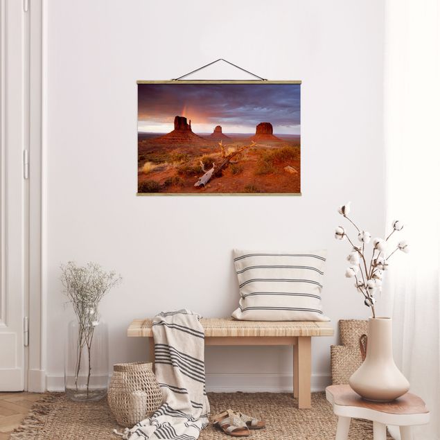 Wandbilder Berge Monument Valley bei Sonnenuntergang
