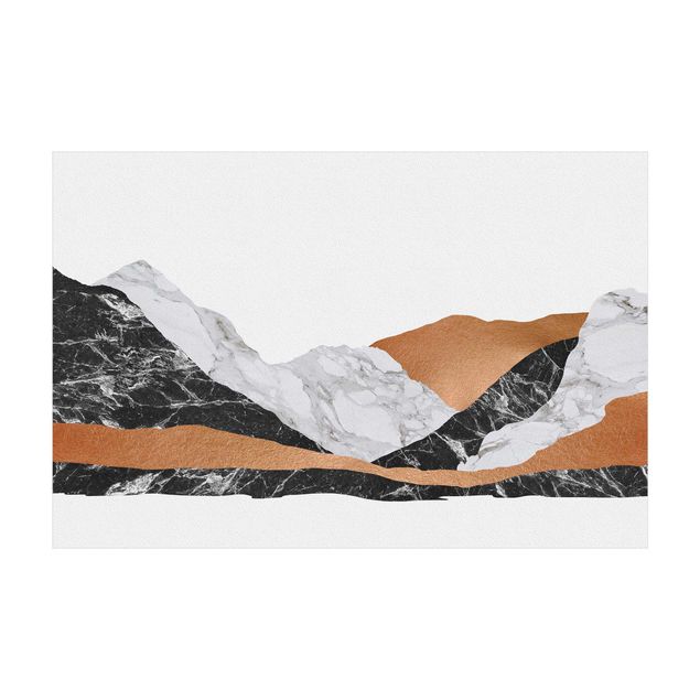Teppich abstrakt Landschaft in Marmor und Kupfer