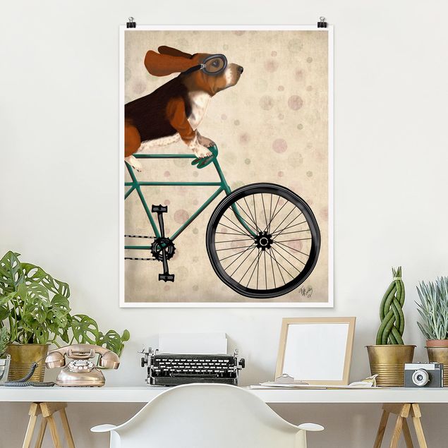 Küche Dekoration Radtour - Basset auf Fahrrad