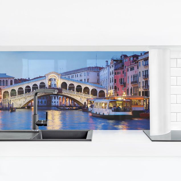 Spritzschutz Küche Glas Rialtobrücke in Venedig