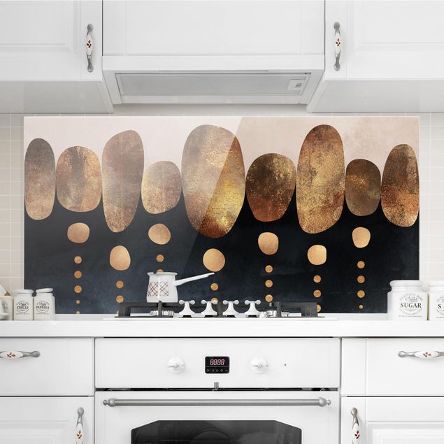 Küche Dekoration Abstrakte goldene Steine