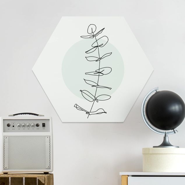 Wanddeko Küche Zweig Geometrie Kreis Line Art