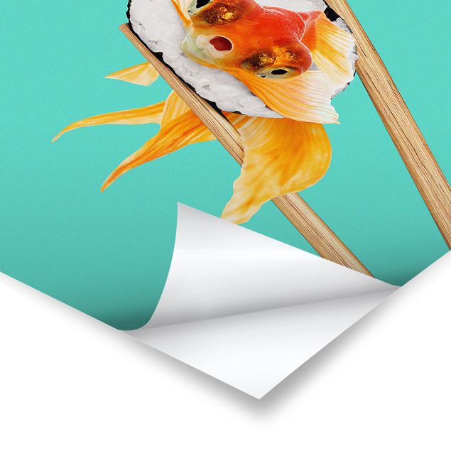 Jonas Loose Kunstdrucke Sushi mit Goldfisch