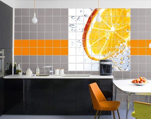 Küchen Deko Splash Orange