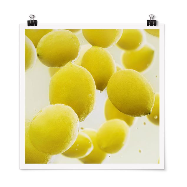 abstrakte Kunst Poster Zitronen im Wasser