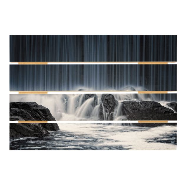 Holzbilder Wasserfall in Finnland