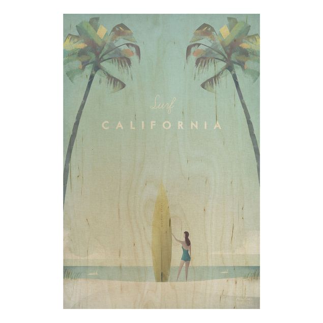 Holzbilder Landschaften Reiseposter - California