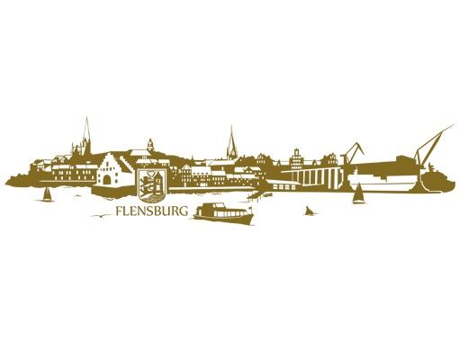 Autocolantes de parede com nomes de cidades No.TA90 Skyline Flensburg