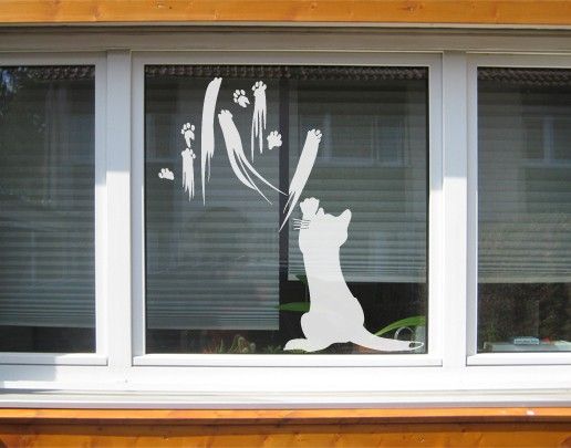 Fenster Aufkleber No.UL633 Katzenkunst