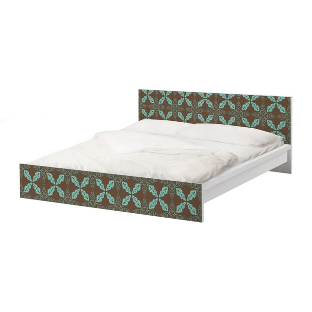 Möbelfolie für IKEA Malm Bett niedrig 180x200cm - Klebefolie Marokkanisches Ornament