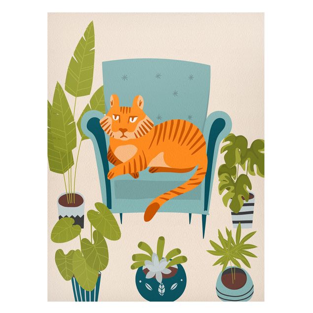 Wandbilder Katzen Stubentiger Illustration