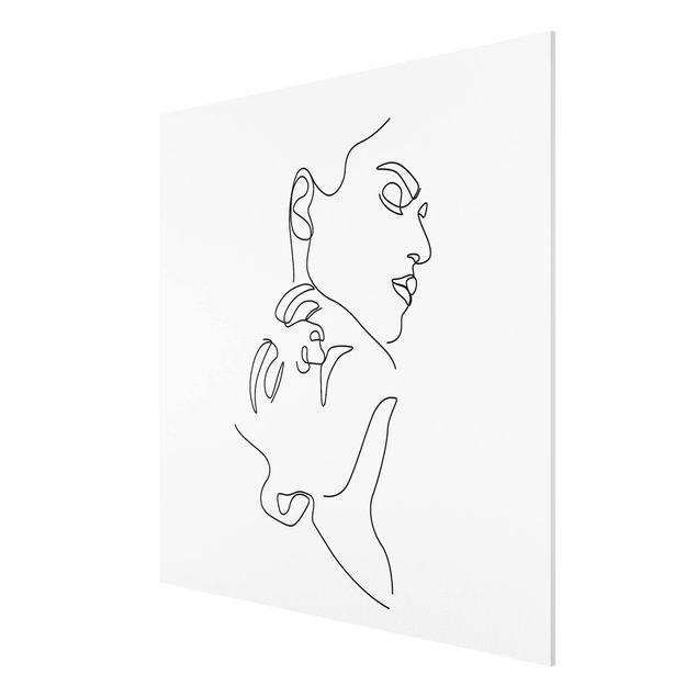 Wandbilder Akt & Erotik Line Art Frauen Gesichter Weiß