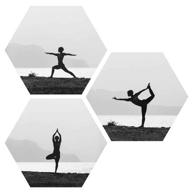 Wandbilder Meer Yoga Trio