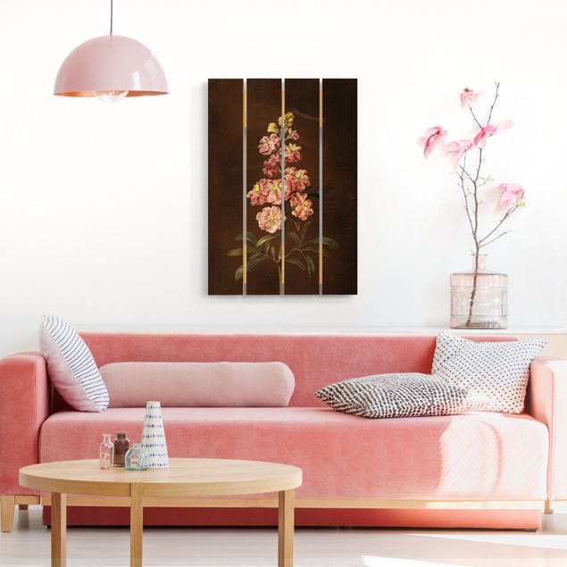 Holzbilder Blumen Barbara Regina Dietzsch - Eine rosa Garten-Levkkoje