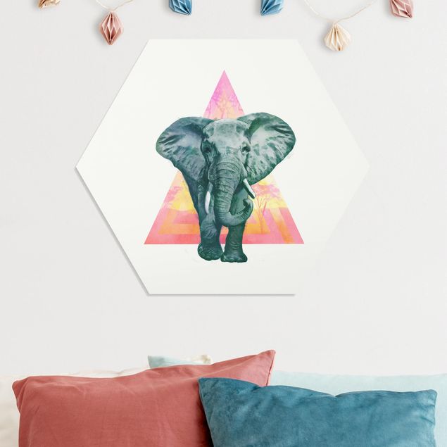 Küchen Deko Illustration Elefant vor Dreieck Malerei