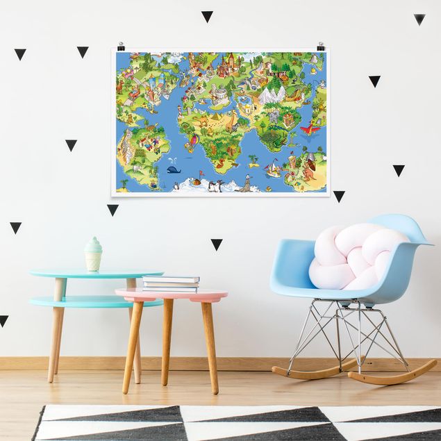 Wandbilder Weltkarten Great and funny Worldmap