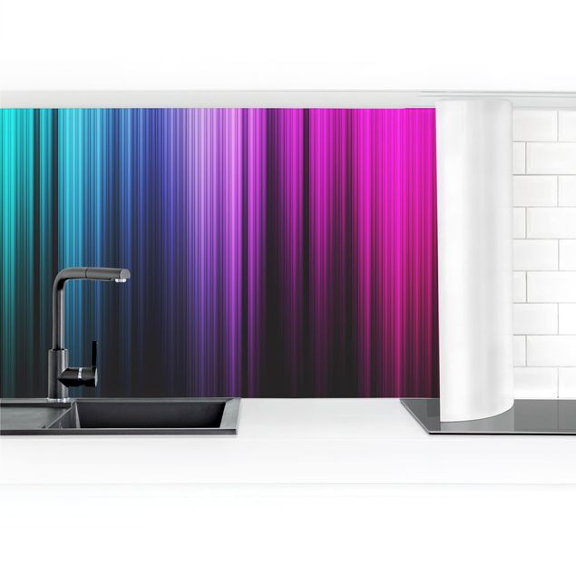 Küchenrückwand Folie Rainbow Display II