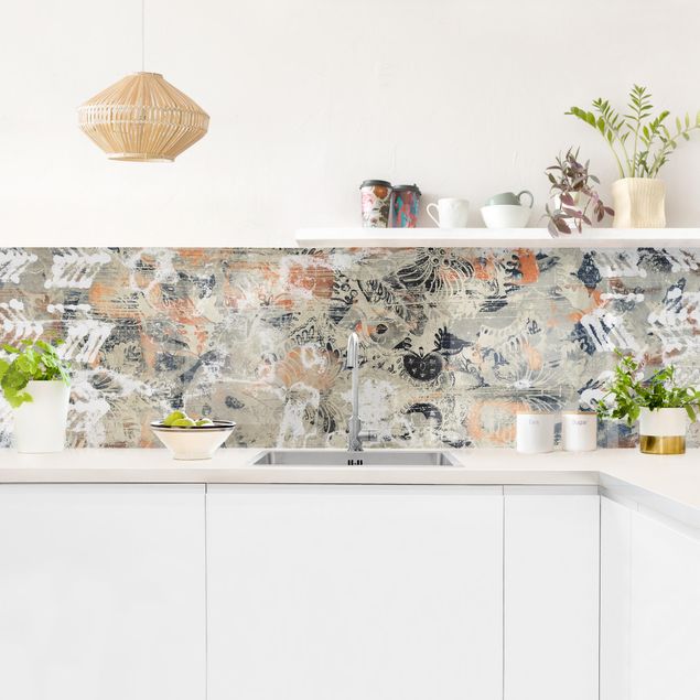 Küchenspiegel Glas Terracotta Collage II