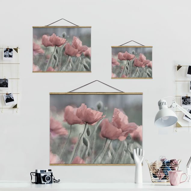 Wandbilder Rosa Malerische Mohnblumen