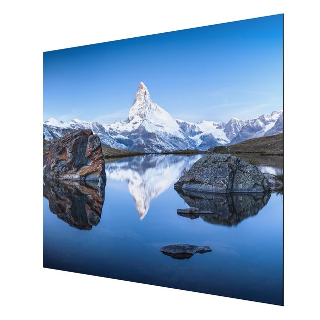 Wandbilder Berge Stellisee vor dem Matterhorn