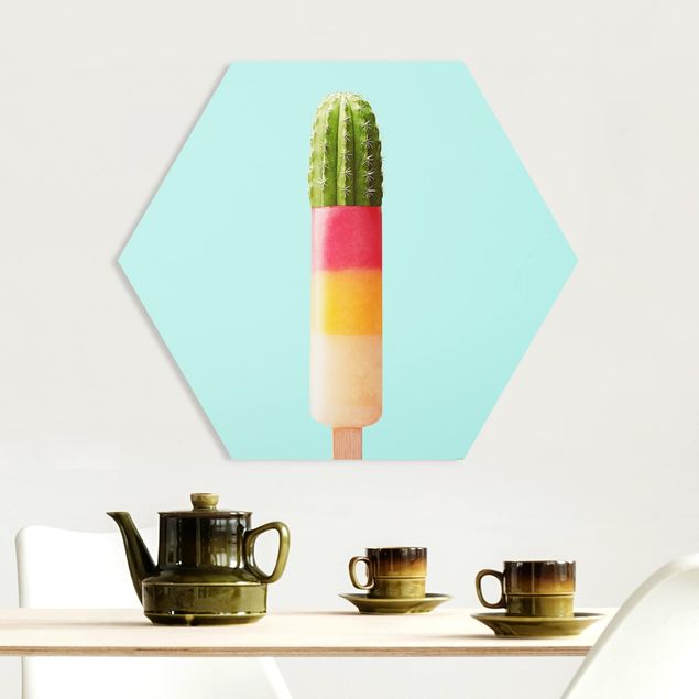 Wandbilder Kunstdrucke Eis mit Kaktus