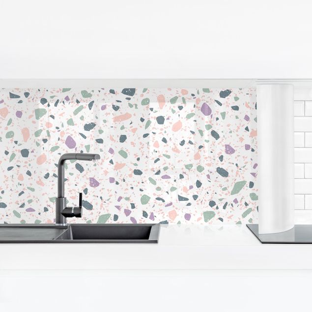 Küchenspiegel Glas Detailliertes Terrazzo Muster Agrigento