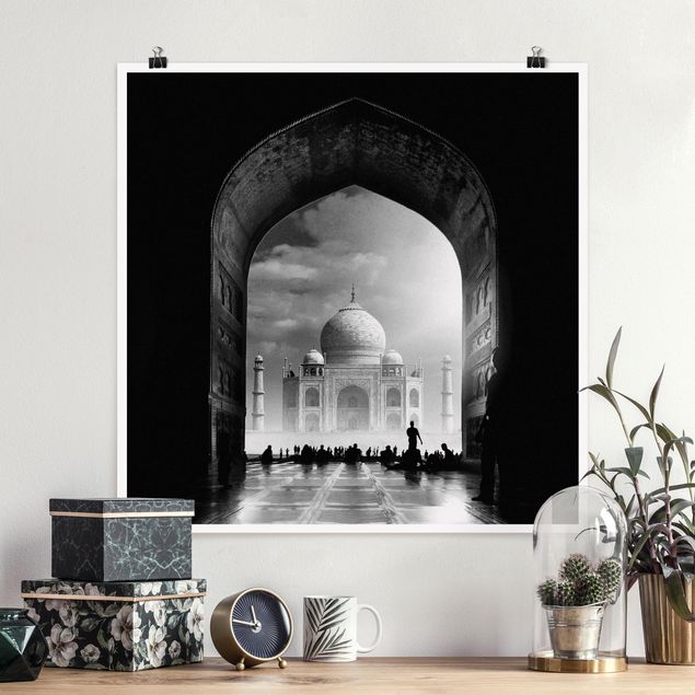 schwarz-weiß Poster Das Tor zum Taj Mahal