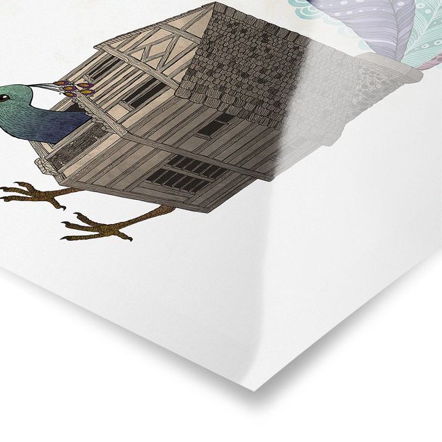 Laura Graves Art Illustration Vogel Haus mit Federn