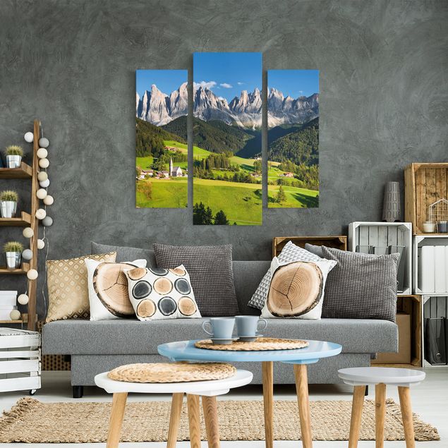 Wandbilder Bäume Geislerspitzen in Südtirol
