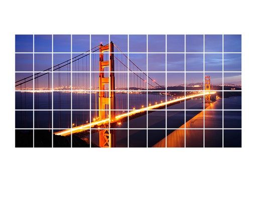 Klebefolien Golden Gate Bridge bei Nacht