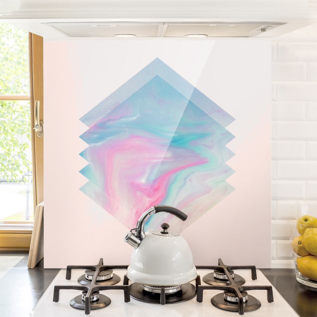 Wanddeko Küche Pinkes Wasser Marmor