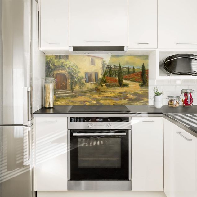 Küchenspiegel Glas Italienische Landschaft - Toskana