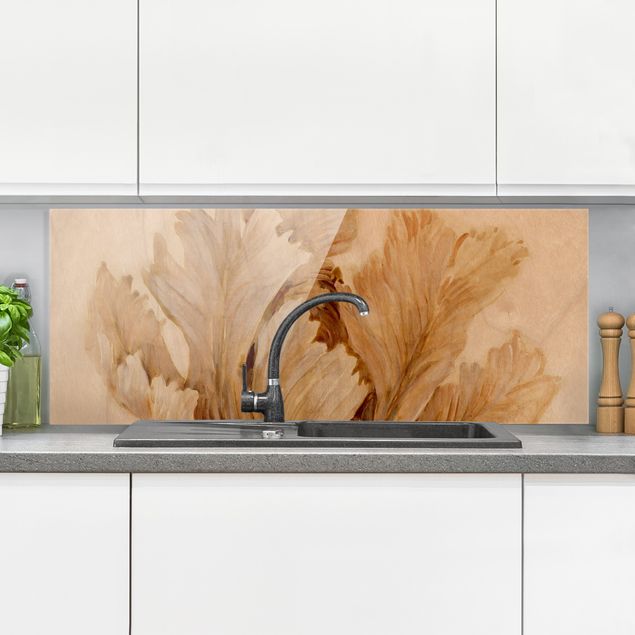 Küche Dekoration Sepia Tulpe auf Holz