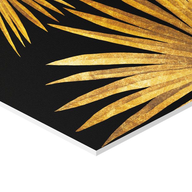 Wandbilder Gold - Tropical Vibes auf Schwarz Set II
